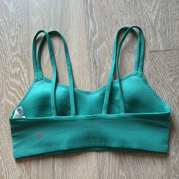 lululemon Like A Cloud Ribbed Bra Light Support Teal Sz4 - Picture 4 of 8